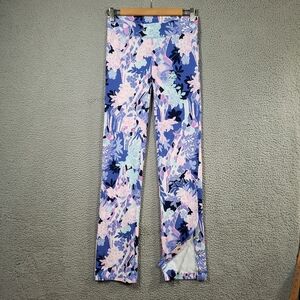Lilly Pulitzer Mikayla Knit Pant Womens XXS Floral Snap Hem Pull On Preppy Coast